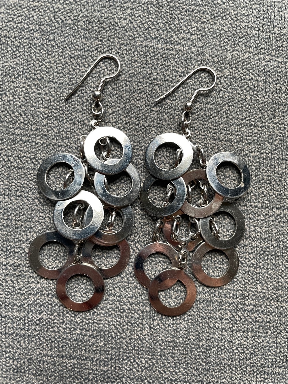 Lightweight silver toned earrings